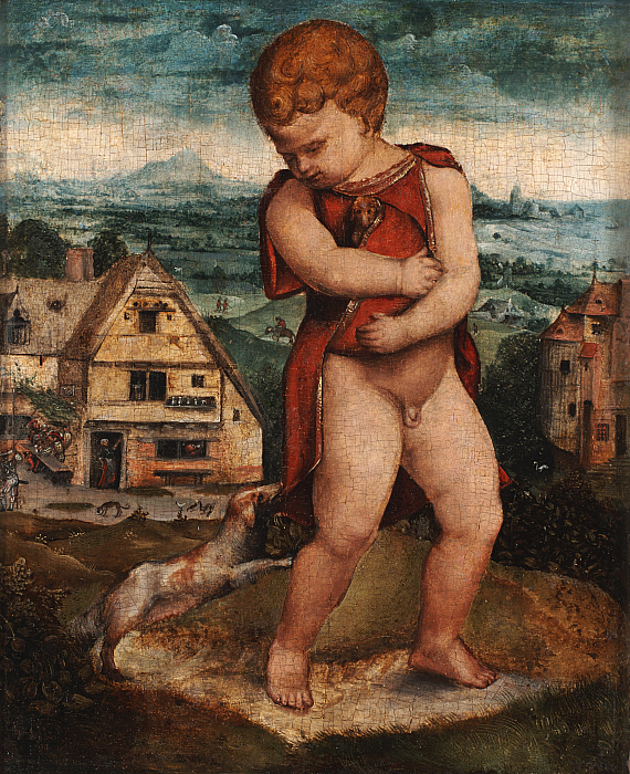 Young Boy with a Dog Slider Image 2